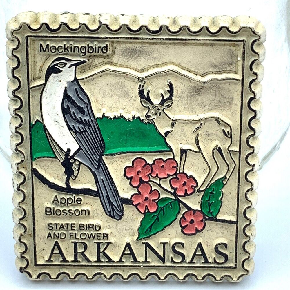 Arkansas Postage Stamp Rubber Souvenir Fridge Magnet 2"